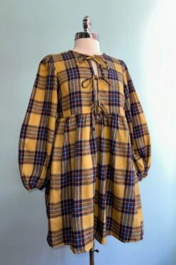 Mustard Plaid Flannel Mini Dress -MODERN MILLIE Shop 6C41B1F6 EB13 4D75 8F7B AE79A2B7D62F