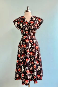 Puppy And Kitty Valentines Surplice Dress By Voodoo Vixen