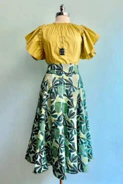 Mint Silk Flower Print Midi Skirt By Apsara -MODERN MILLIE Shop 6C9468FC C518 458F A02C C7C1592E67E7