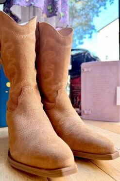 Tan Suede Racketeer Cowboy Boots By Chelsea Crew -MODERN MILLIE Shop 6CD502F3 C01D 45E9 80C7 EF053BD676C2