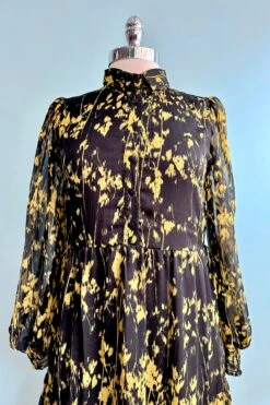 Black And Gold Midi Dress By Wild Pony -MODERN MILLIE Shop 6F0060B2 0923 4FC4 A46F 4CB35EF91C31