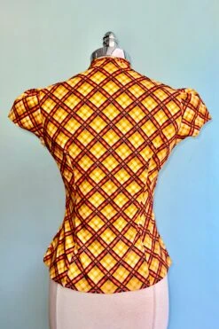 Orange Plaid Estelle Tie-Neck Blouse By Heart Of Haute -MODERN MILLIE Shop 6F0ECE2F 0E76 4E46 A011 E14504AD29E1