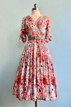 Bronge-Rose Floral Dress By Miss Candyfloss