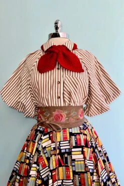 Pecan Stripe Button Down Balloon Sleeve Top -MODERN MILLIE Shop 77CE6AE8 5584 4731 91AA 3A7A4DE2E9DB