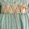 Multi Woven Belt With A Gold Round Buckle By Molly Bracken