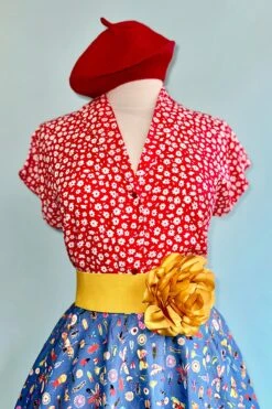 Red Ditsy Daisy Julia Blouse By Emily And Fin -MODERN MILLIE Shop 7DED5AE6 EFB6 41E8 8D26 8F2016CDA55B