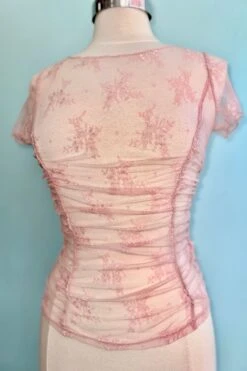 Blush Ruched Short Sleeve Mesh Top -MODERN MILLIE Shop 7E9B9F17 E737 4276 BBD4 5D0FAA9262DF