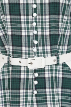 Emerald Plaid Cotton Marjorie Dress By Collectif -MODERN MILLIE Shop 8150 5