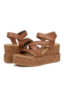 Final Sale Tan Cork Wedge Breanna Sandals By Blowfish