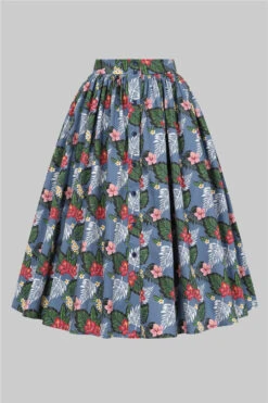 Tropical Oasis Button Front Full Skirt By Collectif -MODERN MILLIE Shop 8221 5