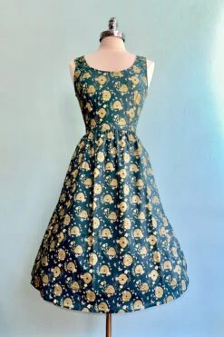 Blue Beehive Fit & Flare Dress By Retrolicious