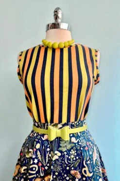 Navy And Chartreuse Stripe Millie Muscle Tee Top By Mata Traders -MODERN MILLIE Shop 86255920 225F 4851 93D7 B70F68ED8948