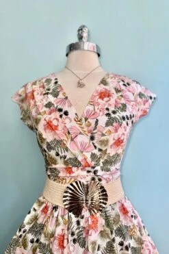 Pink And Green Floral Greta Dress By Retrolicious -MODERN MILLIE Shop 863A0A91 CC4F 4504 A2F6 6A2C2ABE1627