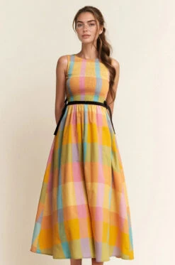 Check Plaid Smocked Bodice Midi Dress -MODERN MILLIE Shop 8890c798ce0daf8744ff80ffcfde9ebf2de29fd1dbd14f477f952e2b1b808dce