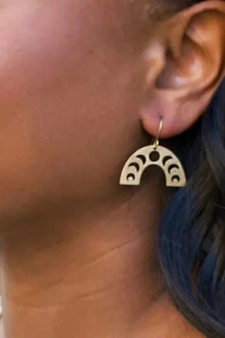 Moon Phase Dangle Earrings By Peter And June