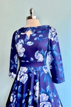 Blue Floral Dafney Swing Dress By Hearts & Roses London -MODERN MILLIE Shop 899EFFE9 61D8 4695 8B0B F3A825A40AC0