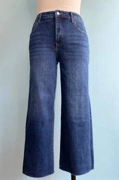 Tummy Control Mid Rise Cropped Wide Leg Jeans By Lovervet