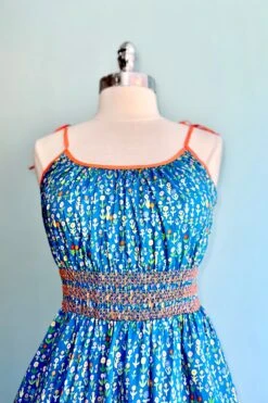 Turquoise Floral Smocked Waist Swing Dress -MODERN MILLIE Shop 8CE457F4 34AC 4010 8E18 ED90C3E19E4B