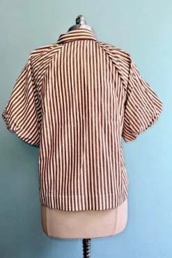 Pecan Stripe Button Down Balloon Sleeve Top -MODERN MILLIE Shop 8DA37A49 1DB8 4071 8228 A2D160F45A73