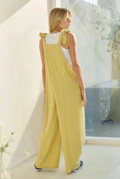 Checkered Jacquard Wide Leg Jumpsuit In Yellow -MODERN MILLIE Shop 8aba2d2bbd64ffa5db622191fbaa4eee3a12dd05ad1ed4552d273e33bd4f2025