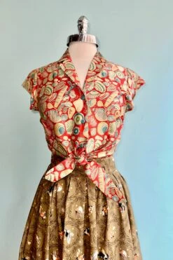 Dark Coral Shells Peggy Top By Palava -MODERN MILLIE Shop 93B7B4F9 2A88 4966 9AE5 C76194408806