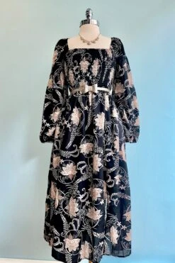 The Cambrey Midi Dress In Black And Tan -MODERN MILLIE Shop 94F2FAF5 6C47 46FC 9510 D25763F18FB7