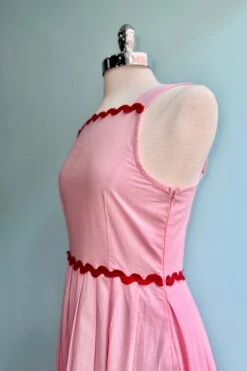 Pink And Red Tank Ric-Rac Midi Dress By Compania Fantastica -MODERN MILLIE Shop 96F487C5 C3E4 4019 BC21 8466A62A70AC