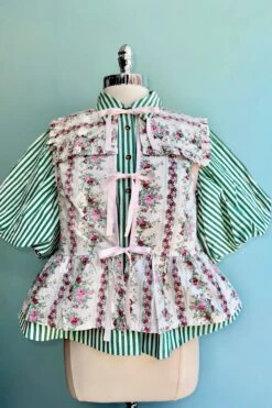 Green Striped Button Down Balloon Sleeve Top -MODERN MILLIE Shop 9C741478 B54A 4F09 9DB1 1DF3120635EF