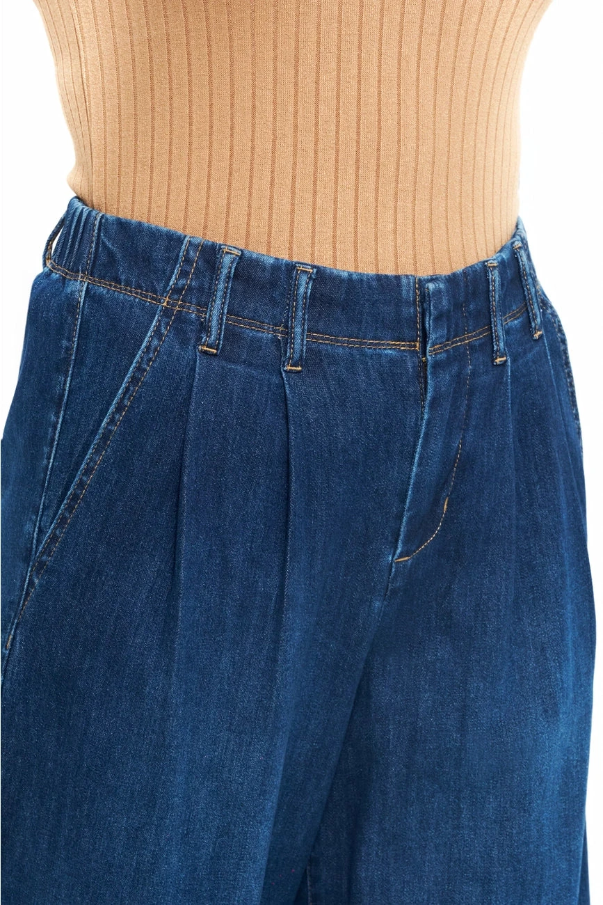 Chambray Pleated Wide Leg Jeans 32" by 1822 Denim Chambray Pleated Wide Leg Jeans 32" By 1822 Denim -MODERN MILLIE Shop 9e676ebee8287926bfc78f876daf412f7f46ada631e04f77d9b1990a95068e78