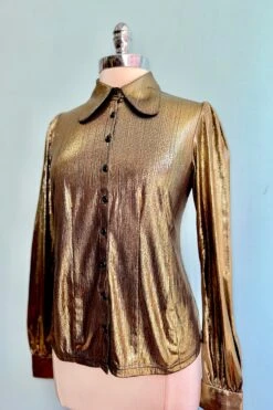 Gigi Gold Metallic Blouse By Hell Bunny -MODERN MILLIE Shop A2BA5318 EBDC 4A3A 8DC7 697CD778DCC7