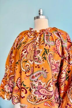 Toffee Paisley Print Long Sleeve Top -MODERN MILLIE Shop A3B9274F 7518 4CFA A131 C5662CC9DE73