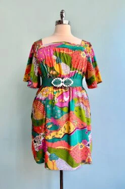 Emerald Landscape Woven Square Neck Dress By Blue Platypus -MODERN MILLIE Shop A4D95D60 D777 4CE6 A063 CAFBF29D2B1A