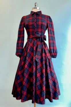 Kim Tartan Swing Dress By Hearts & Roses London