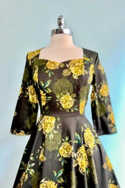 Black And Gold Floral Inez Dress By Hearts & Roses London -MODERN MILLIE Shop A924FCA8 0C8B 4073 A42F 4C72542923C3