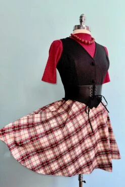 Burgundy And Tan Plaid Skater Skirt By Retrolicious -MODERN MILLIE Shop AAEF1397 B6CC 495F 8F09 A96D5D662F85