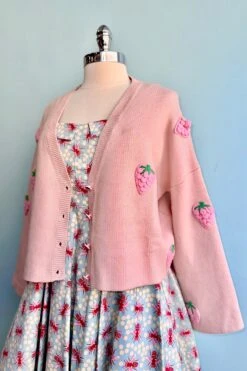 Pink And Light Blue Bee And Honeycomb Fold-Over Dress By Eva Rose -MODERN MILLIE Shop AB465729 8D39 478B A2C2 CAA3EE6B1952