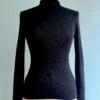 Black Ribbed Mock Neck Sweater By Compania Fantastica