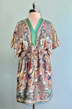 Paisley Silky Caftan Dress By Molly Bracken