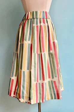 Multi Beach Stripe Florence Skirt By Palava