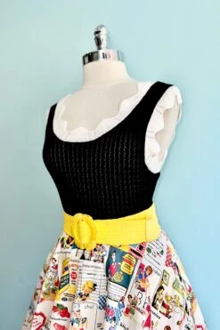 Black And White Scalloped Pointelle Knit Tank Top -MODERN MILLIE Shop AFD6D3C8 5353 4795 A23F C67D7C62B1C5