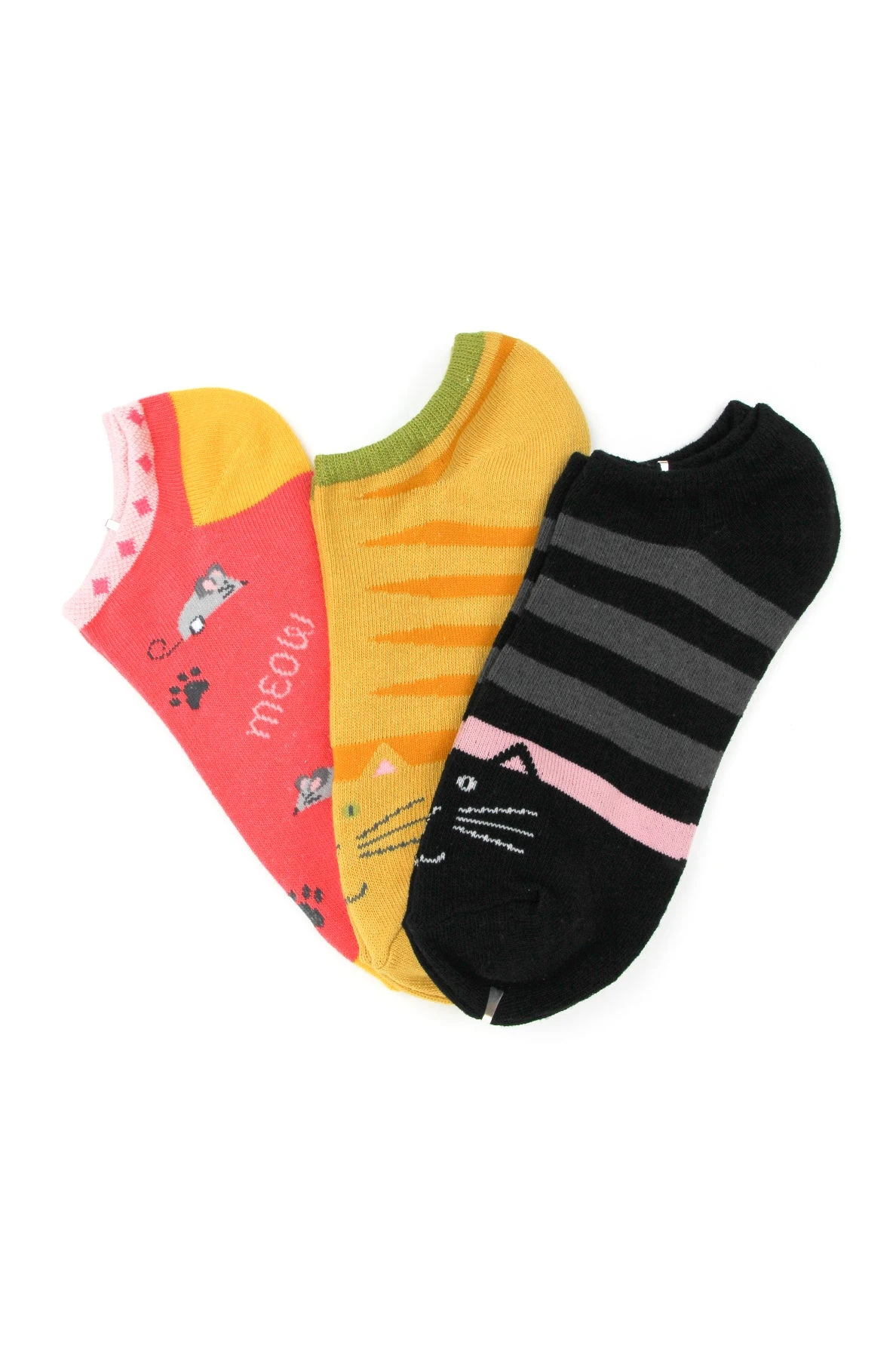 Kitty No-Show Ankle Socks 3-Pack Kitty No-Show Ankle Socks 3-Pack -MODERN MILLIE Shop AL50 kitty pack pop
