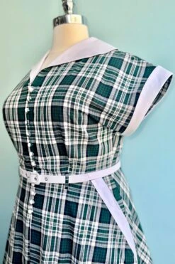Emerald Plaid Cotton Marjorie Dress By Collectif -MODERN MILLIE Shop B1159288 78FA 401B A1FE 58F75858EBE4