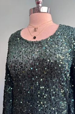 Green Sequin Bell Sleeve Mini Dress -MODERN MILLIE Shop B2DEE0F4 FF7B 4889 B656 7EA7522B0AD8