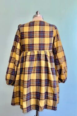 Mustard Plaid Flannel Mini Dress -MODERN MILLIE Shop B54BC247 D75A 438D 947C 42B22FB93969