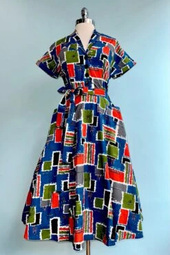 Cube Print Adam Dress By Love Ur Look London