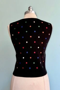 Rainbow Dot Embroidered Black Sweater Vest By Tulip B. -MODERN MILLIE Shop B6936E0E CBE2 4379 AA74 DB04B0FAD58A