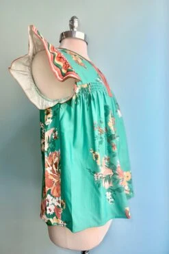 Turquoise And Orange Ruffle Sleeve Top -MODERN MILLIE Shop B80BEE45 AEF9 464D 9A19 8FD05BF30A8C