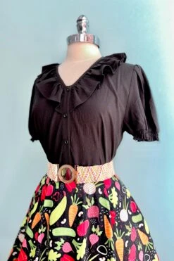 Ruffle Collar Puff Sleeve Top In Black By Banned -MODERN MILLIE Shop B982564F 1282 4671 8B7A 254A58D20AE7