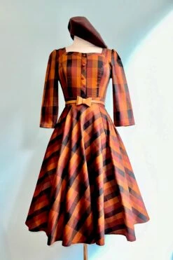 Autumn Rust Plaid Caitlin Dress By Hearts & Roses London -MODERN MILLIE Shop BAC06137 442A 4C95 A71F 7AD31ECFD4BC