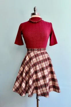 Burgundy And Tan Plaid Skater Skirt By Retrolicious -MODERN MILLIE Shop BCC10F52 3450 42BA 9EB0 25C6F8DA1BEC